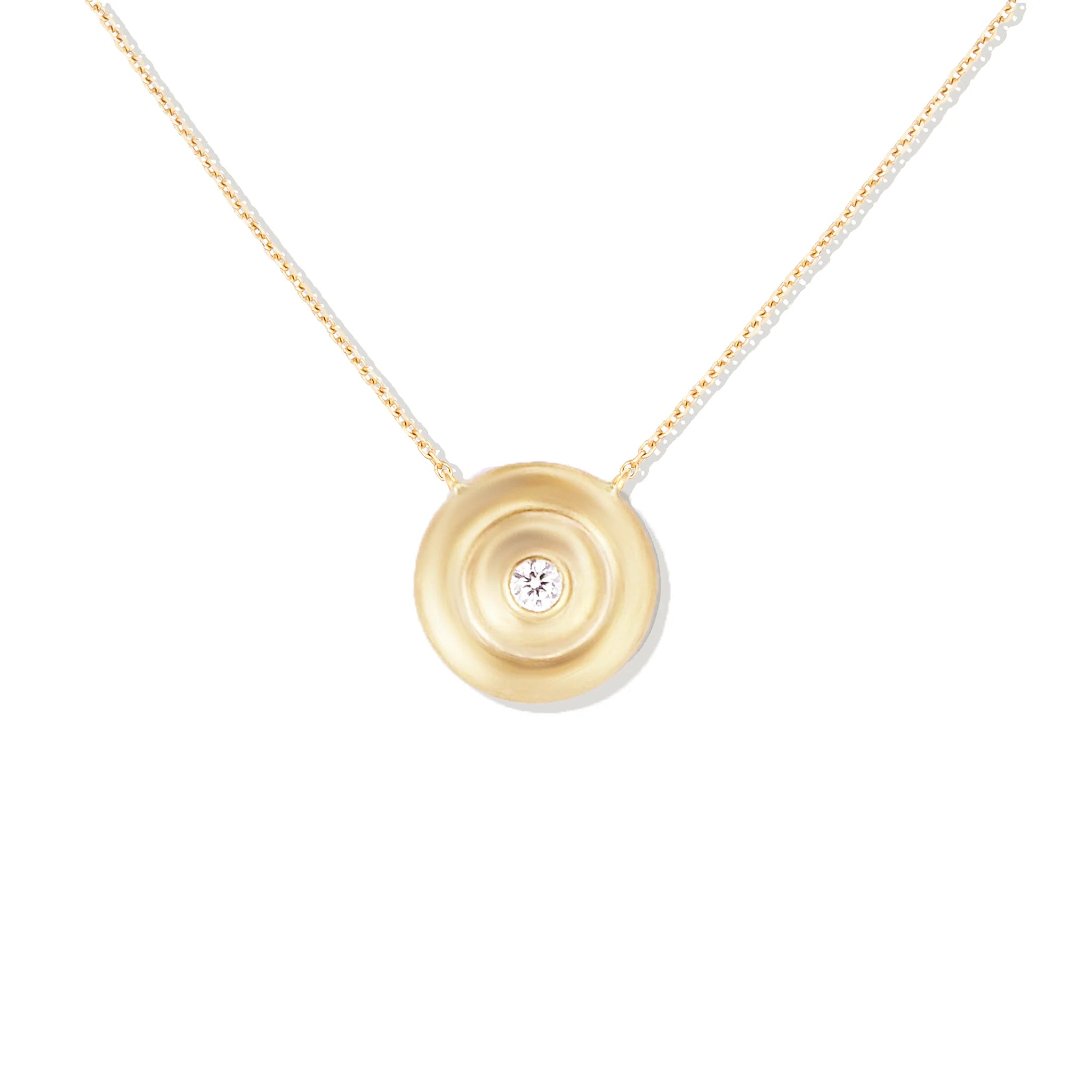 Evolve Small Disk Pendant Necklace - Diamond