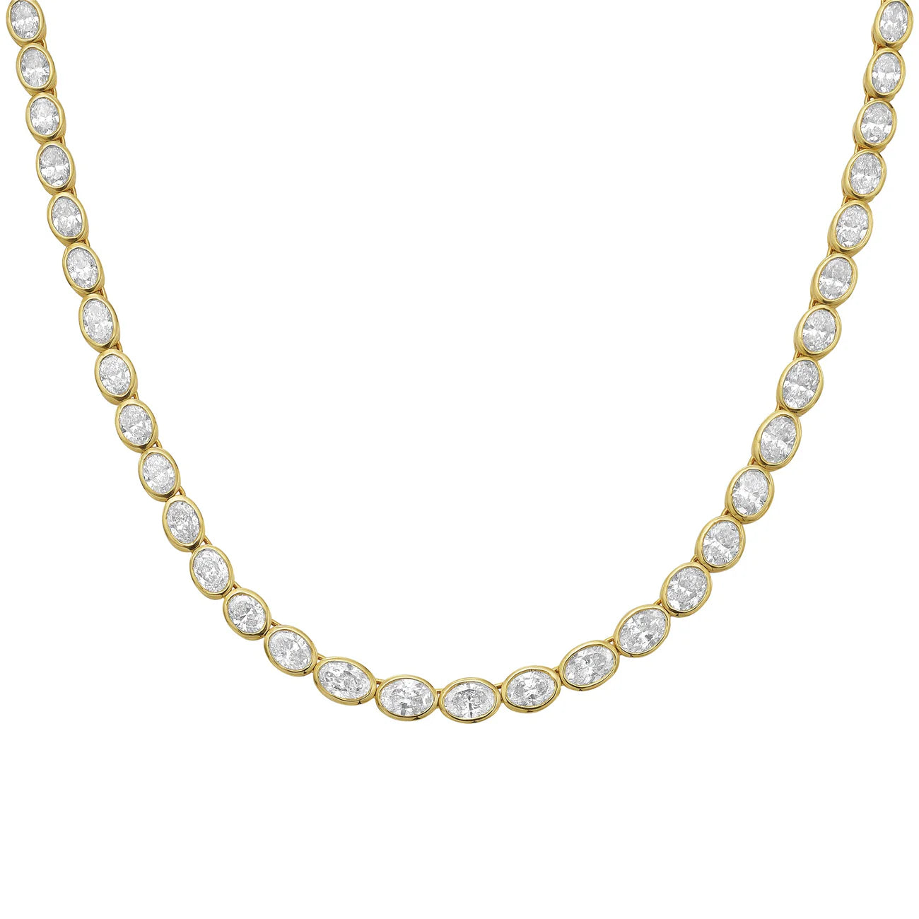 Rosette Diamond Tennis Necklace