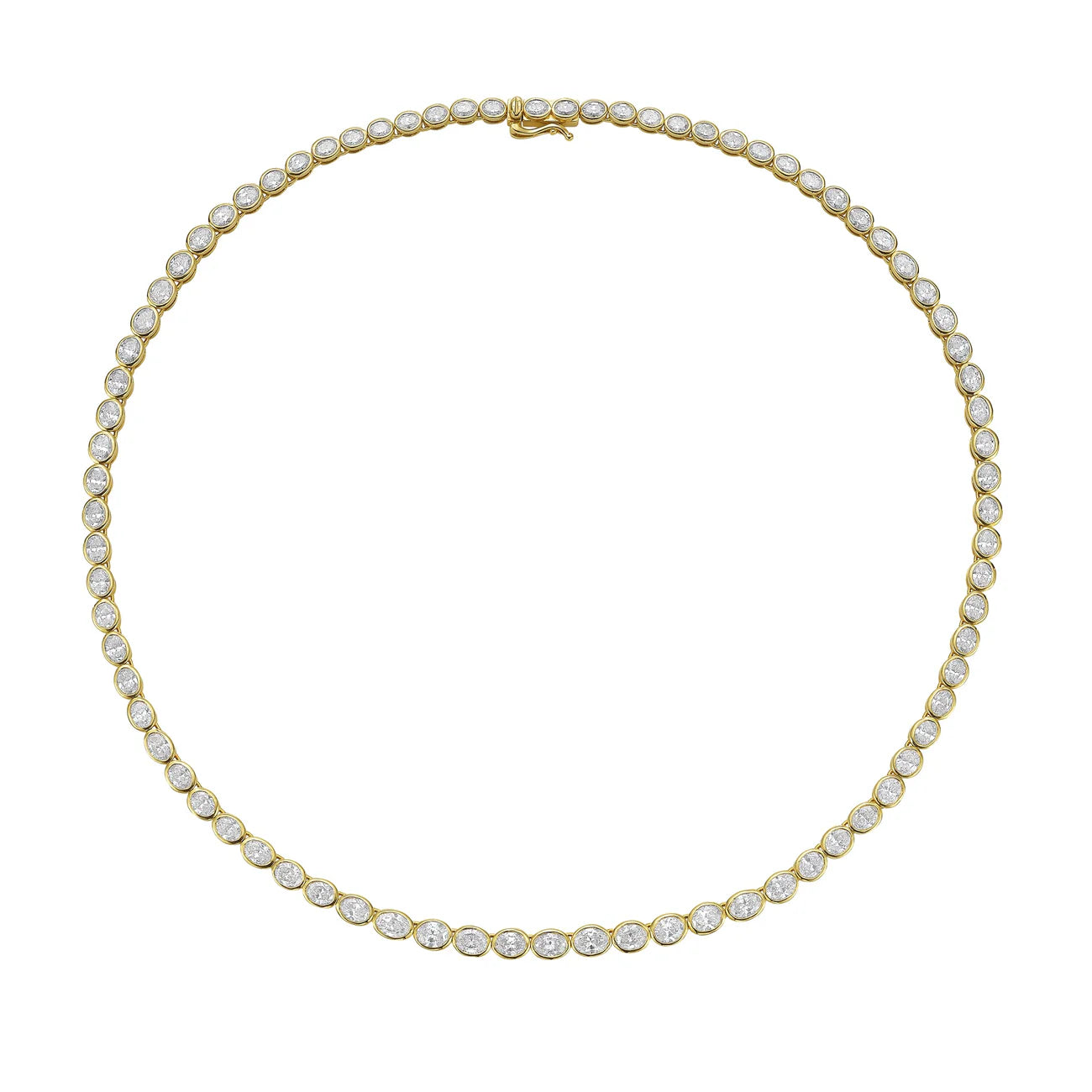 Rosette Diamond Tennis Necklace
