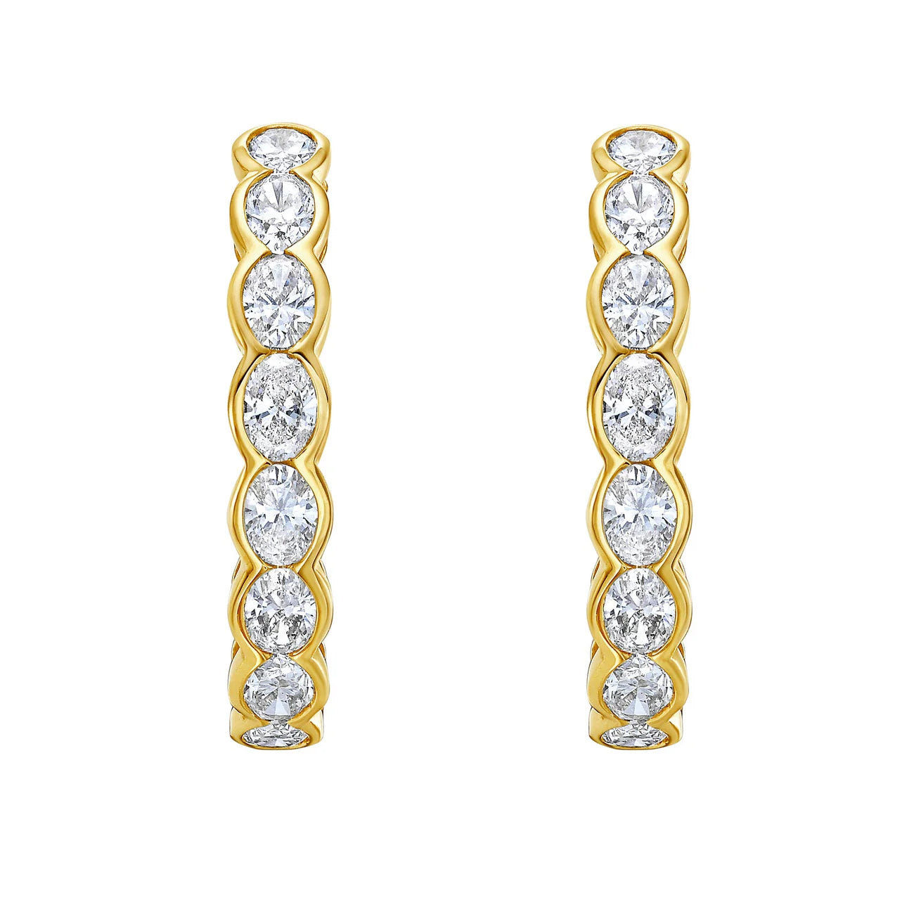 Rosette Diamond Hoop Earrings