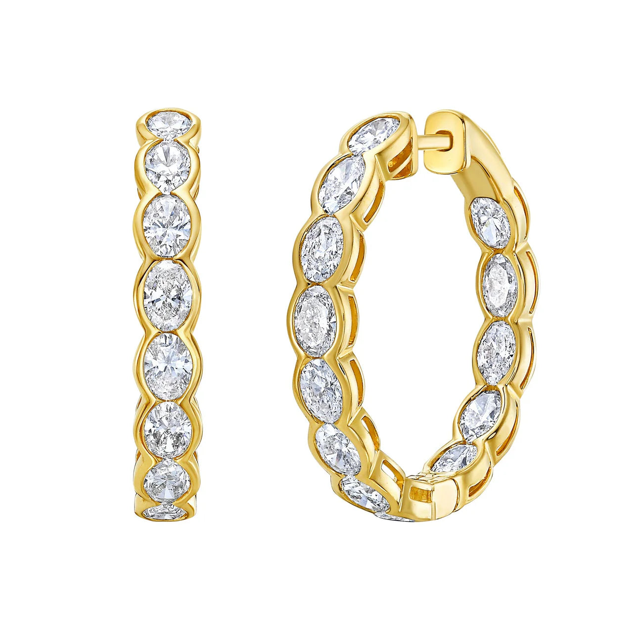 Rosette Diamond Hoop Earrings