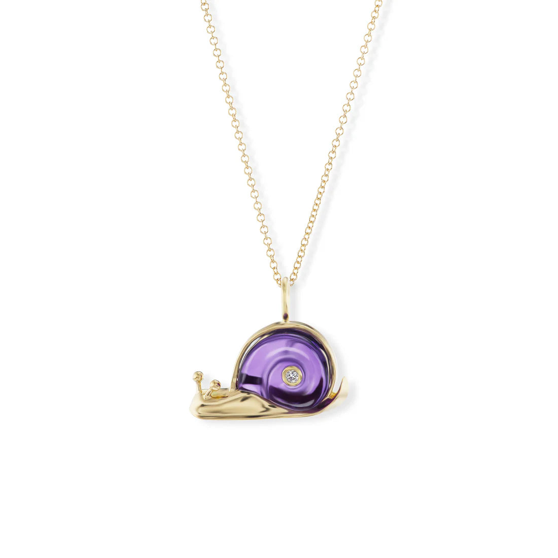 Snail Pendant with Stone Shell