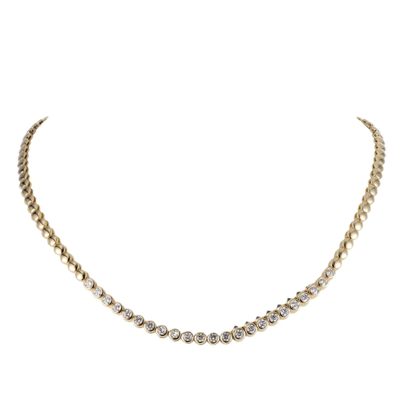 TUBBO SIDEWAY Diamond and Gemstone Tennis Necklace