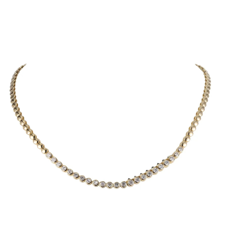 TUBBO SIDEWAY Diamond and Gemstone Tennis Necklace