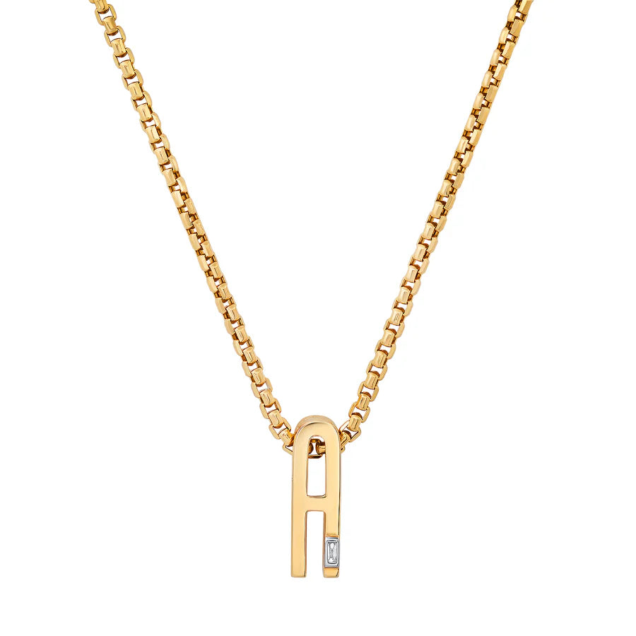 Slide-On Ribbed Initial Pendant