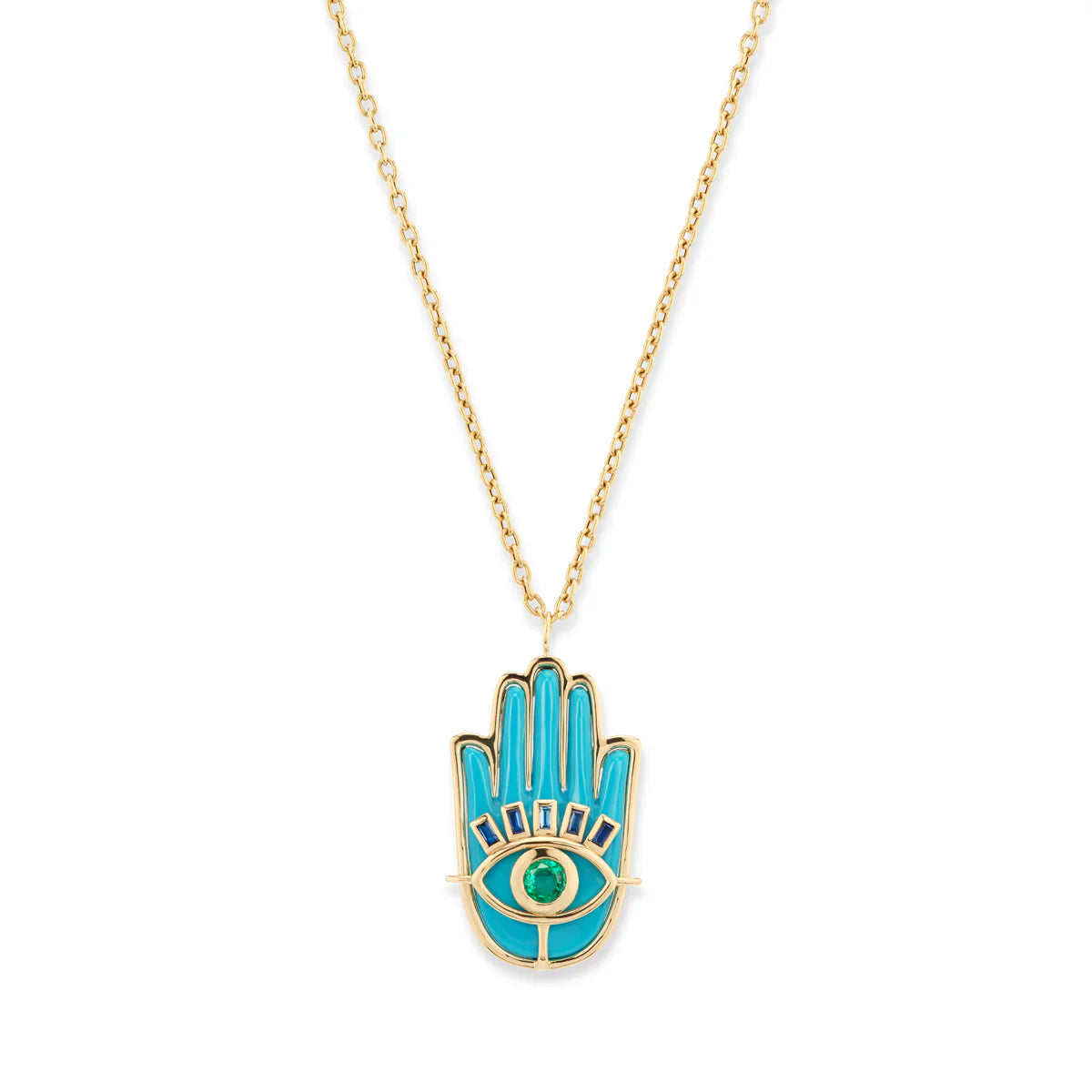 STONE HAMSA PENDANT