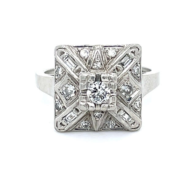 Vintage Square Art Deco Ring