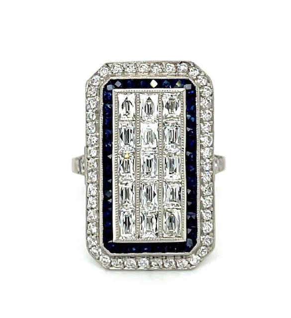 Vintage Diamond and Sapphire Handmade Ring