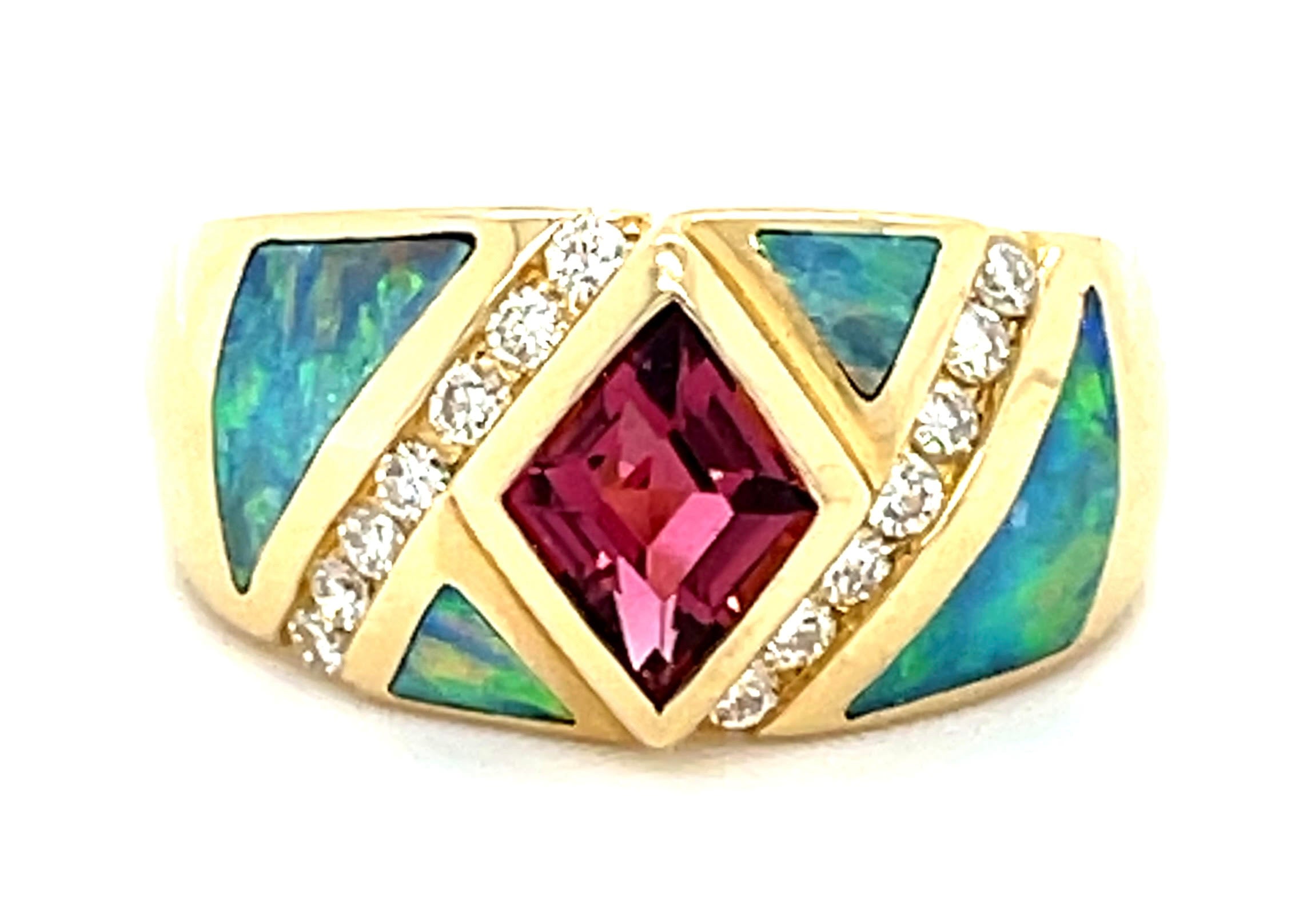 Vintage Tourmaline and Opal Kabana Ring