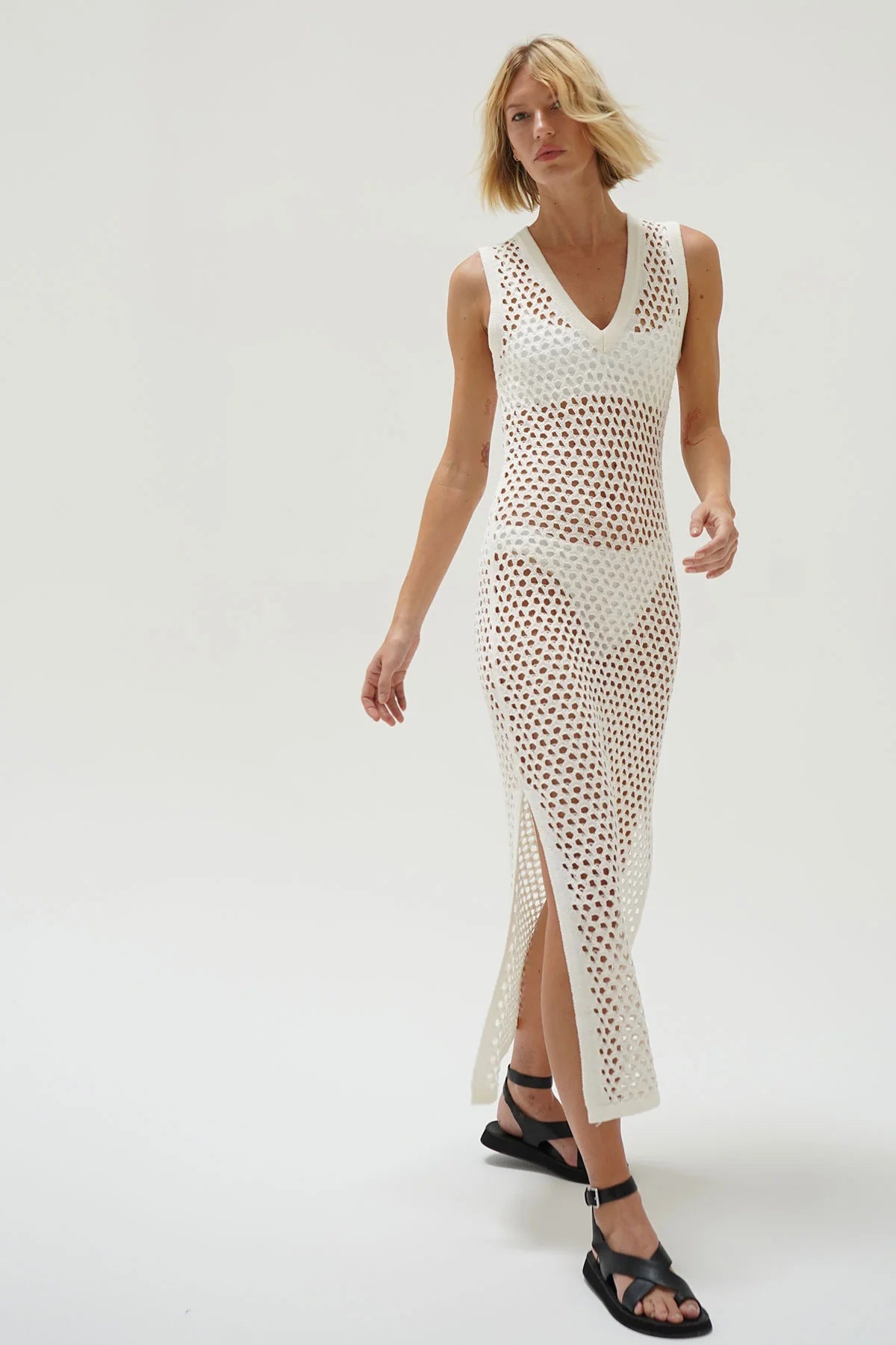 ALTHAIA KNIT MAXI DRESS - WHITE