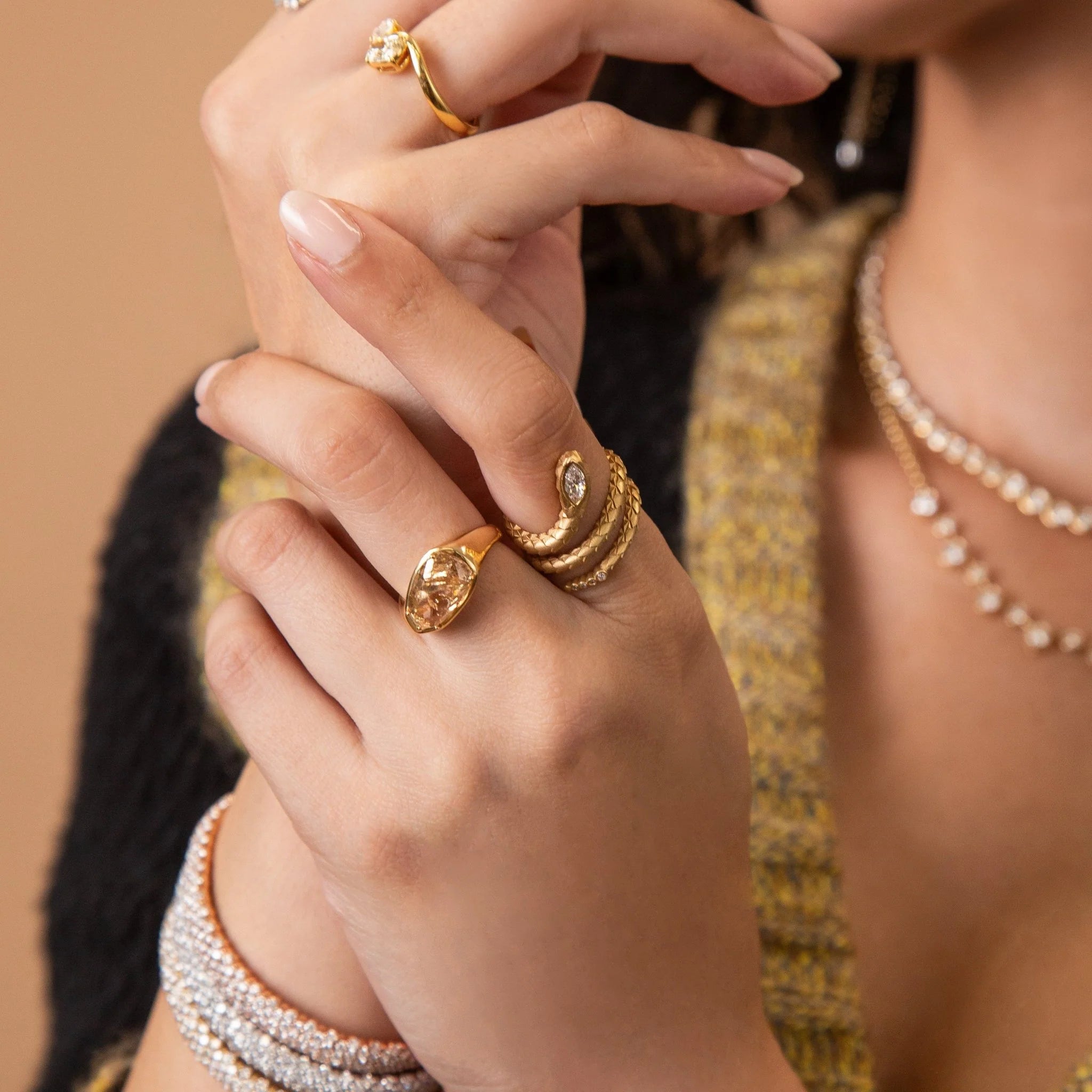 Vibora Diamond Wrap Ring