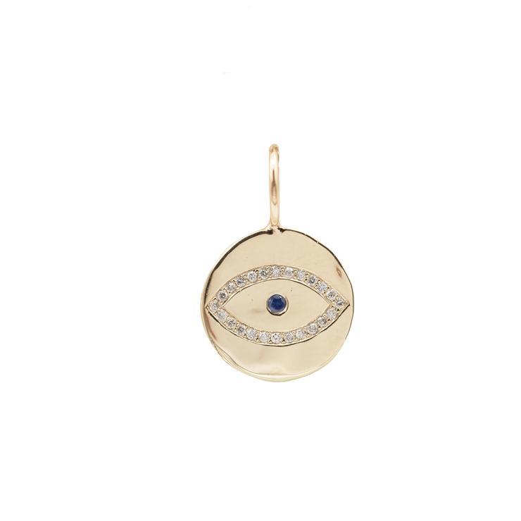 DIAMOND & SAPPHIRE EVIL EYE CHARM