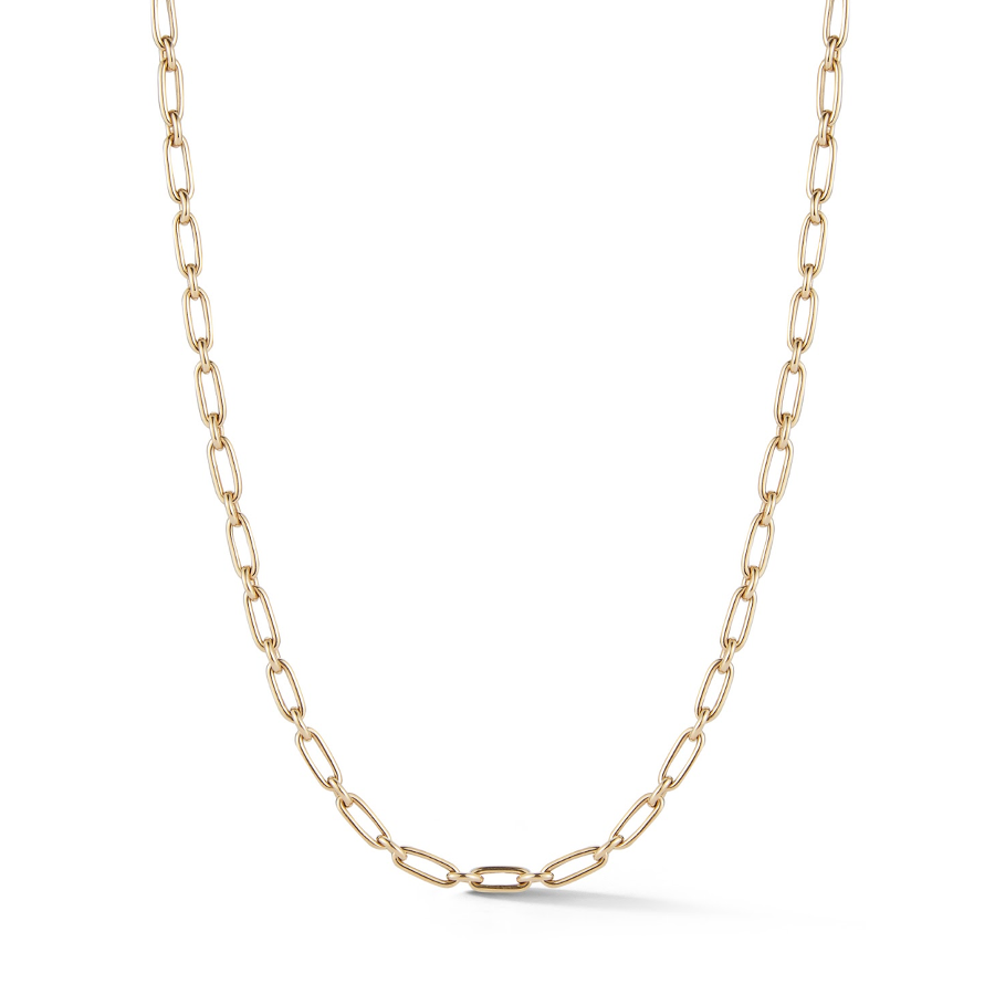 14K Gold Heavy Alternating Elongated Link Handmade Oscar Chain