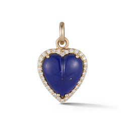 14K Gold and Lapis Heart Charm