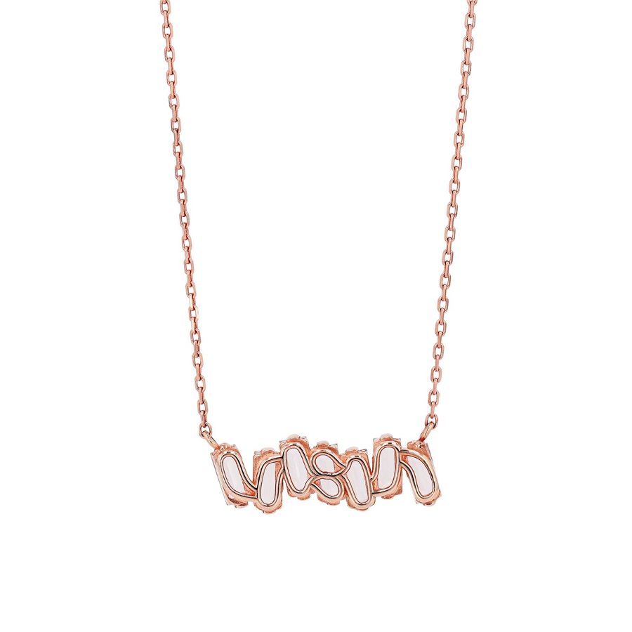 14K BAGUETTE BAR NECKLACE - MORGANITE