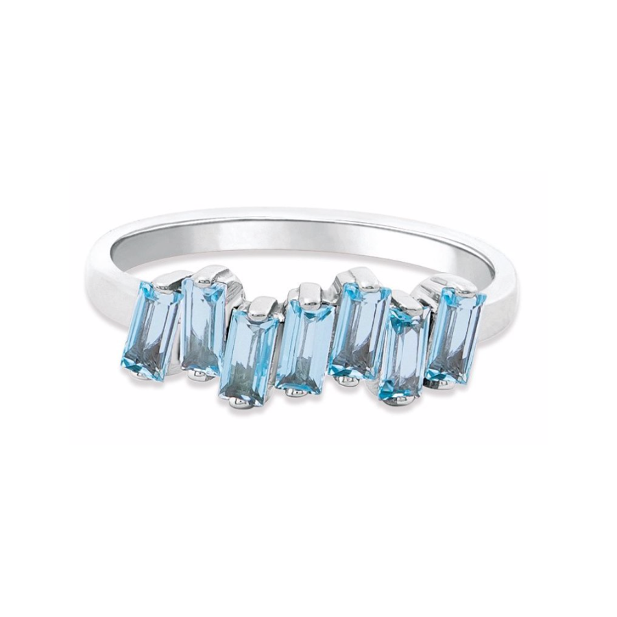 14K AMALFI WAVE BAND - BLUE TOPAZ