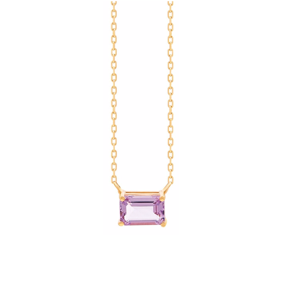 14K PETITE EMERALD CUT NECKLACE