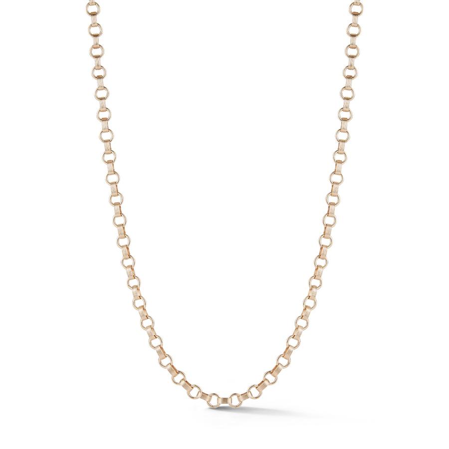 14K Gold Book Link Handmade Everett Chain