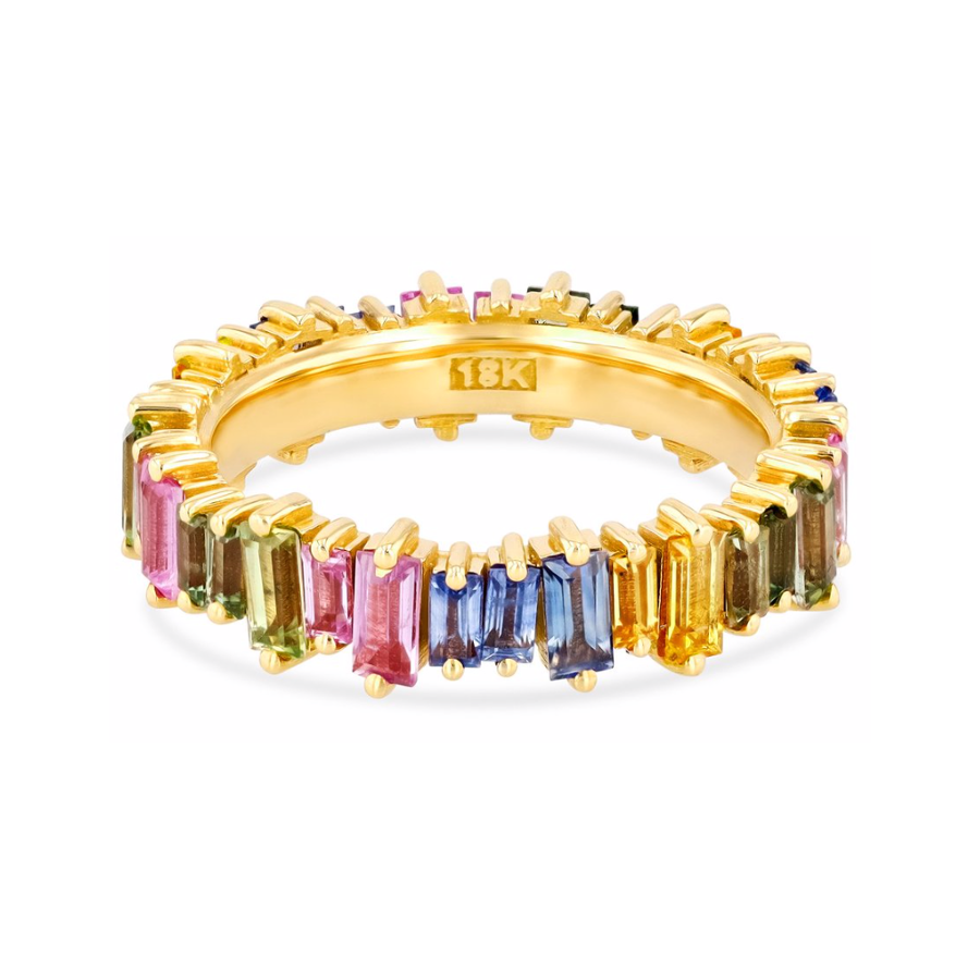 18K PASTEL FIREWORKS CLASSIC ETERNITY BAND