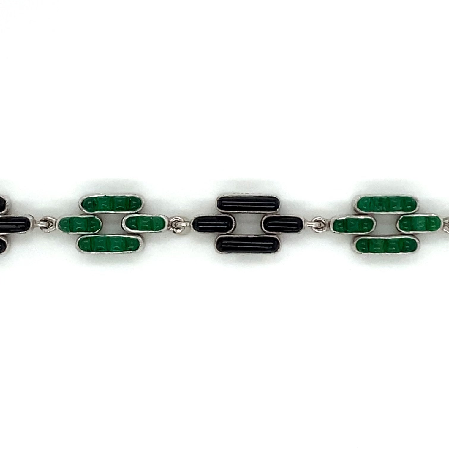 VINTAGE EMERALD AND ONYX BRACELET