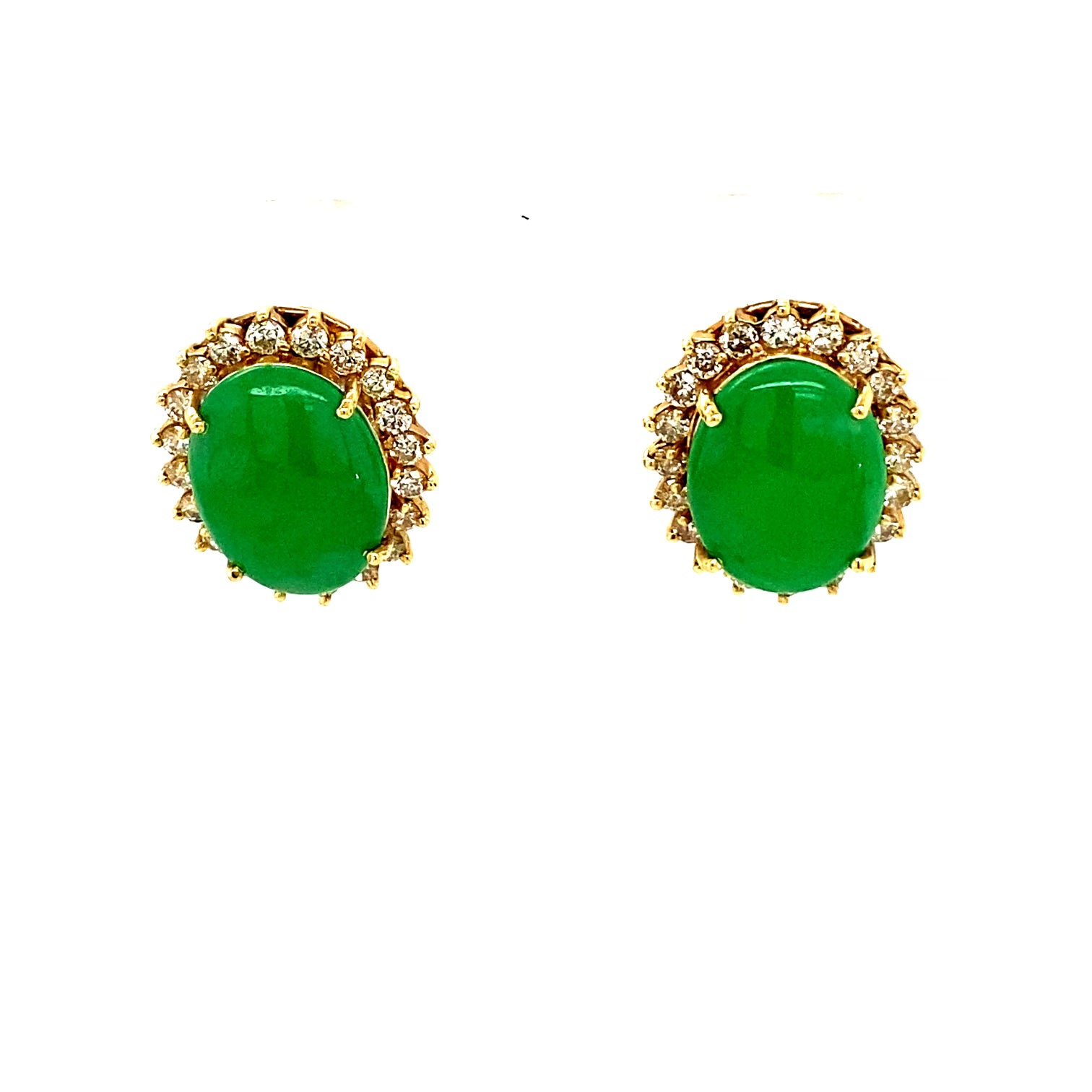 VINTAGE JADE DIAMOND EARRINGS