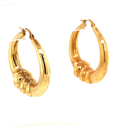 VINTAGE HOOP EARRINGS WITH TWISTED ACCENT