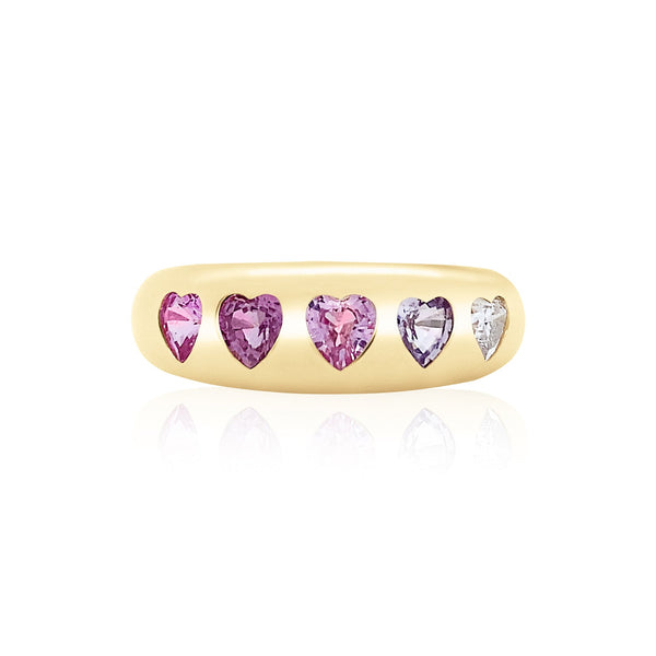 NOMAD PINK OMBRE HEART CLASSIC RING