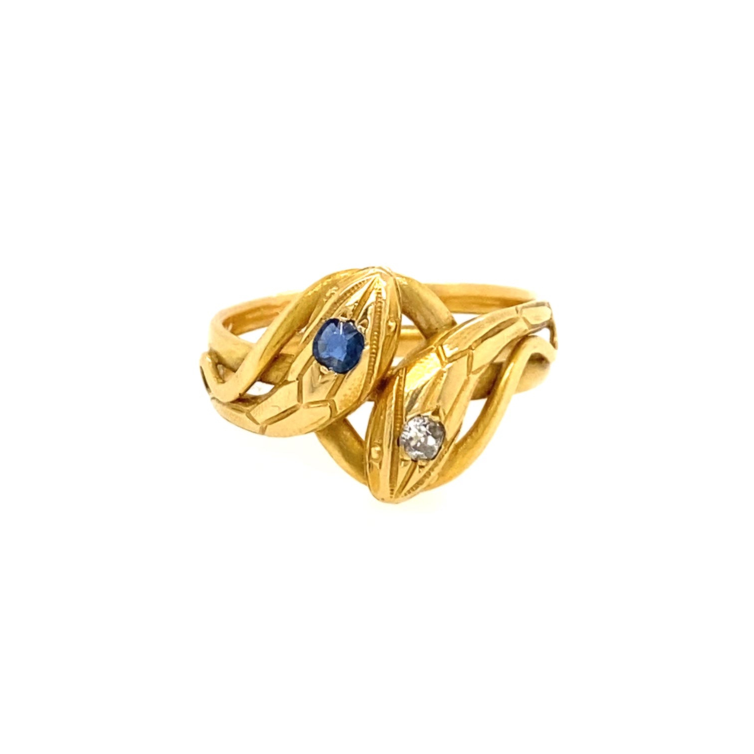 VINTAGE DIAMOND AND SAPPHIRE SNAKE RING