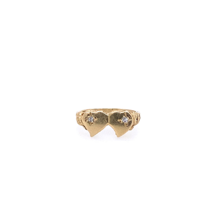 VINTAGE TWIN HEART RING