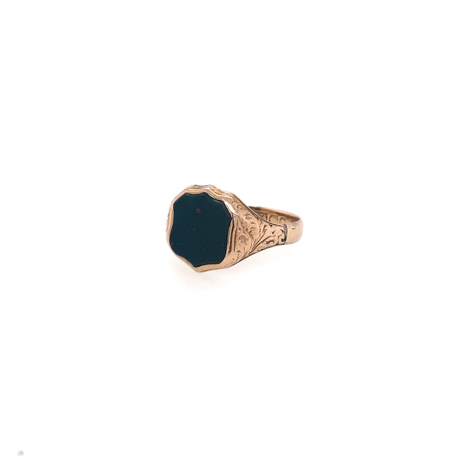 ANTIQUE BLOODSTONE SHIELD SIGNET RING