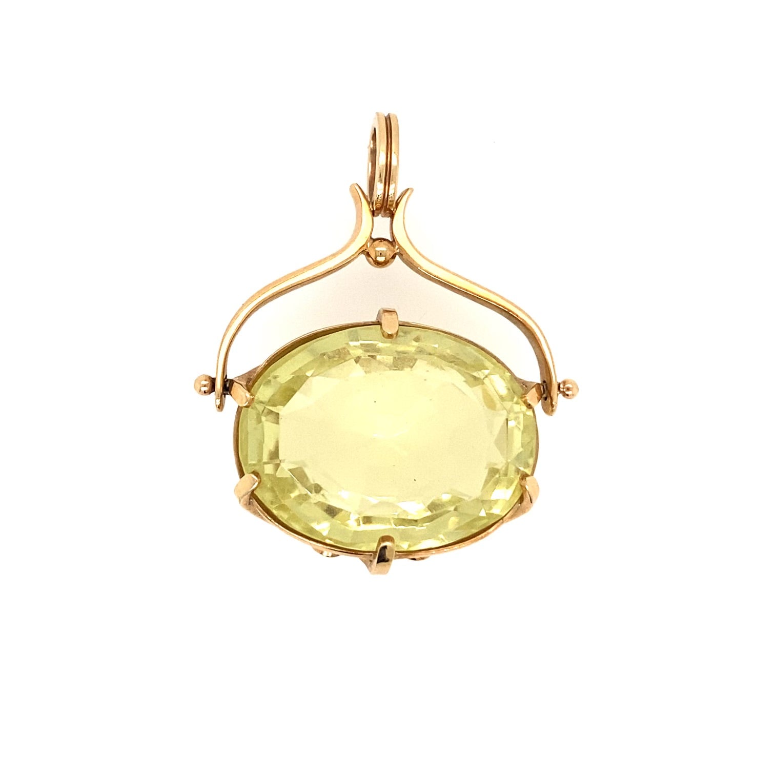 VINTAGE LEMON QUARTZ PENDANT