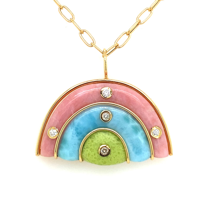 MEDIUM MARIANNE - PINK OPAL, LARIMAR, BRAZILIAN OPAL