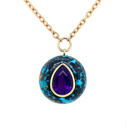 LOLLIPOP PENDANT - AMETHYST IN TURQUOISE