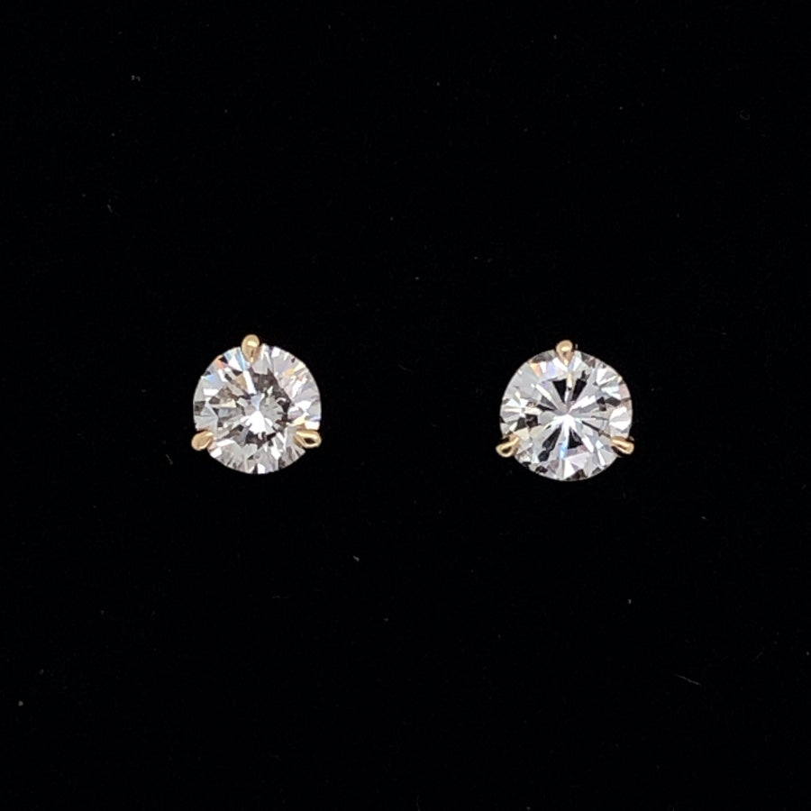 3 PRONG DIAMOND STUDS 0.98CT