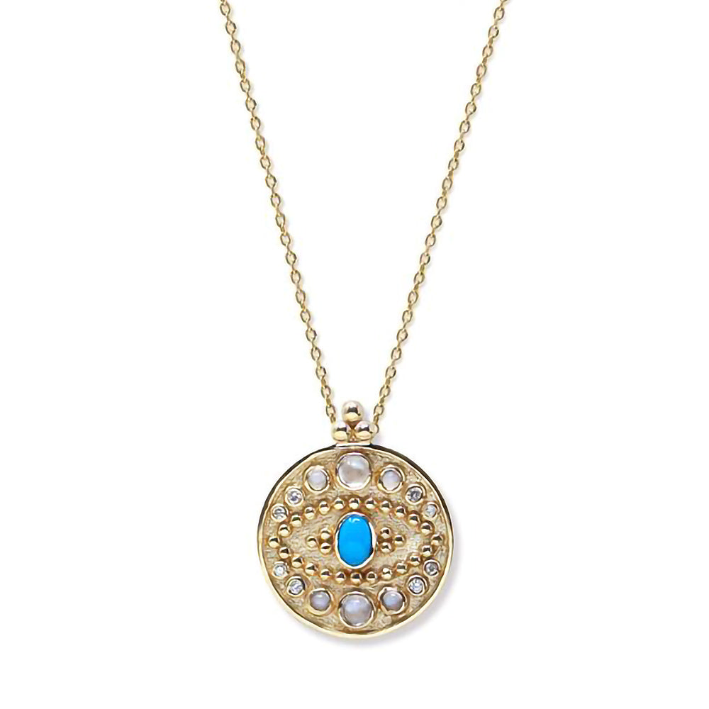 DEW DROP MEDITERRANEAN EVIL EYE MEDALLION