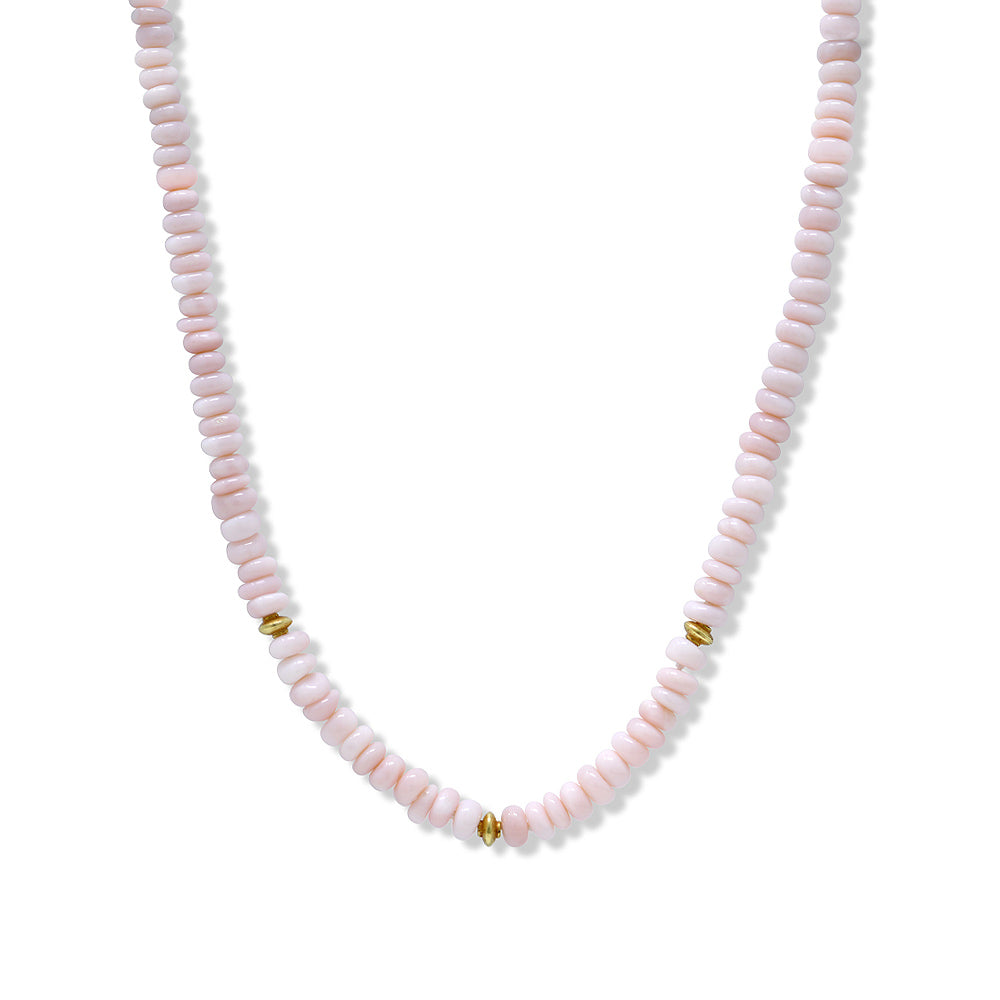 BOHEME PINK OPAL RONDELLE NECKLACE