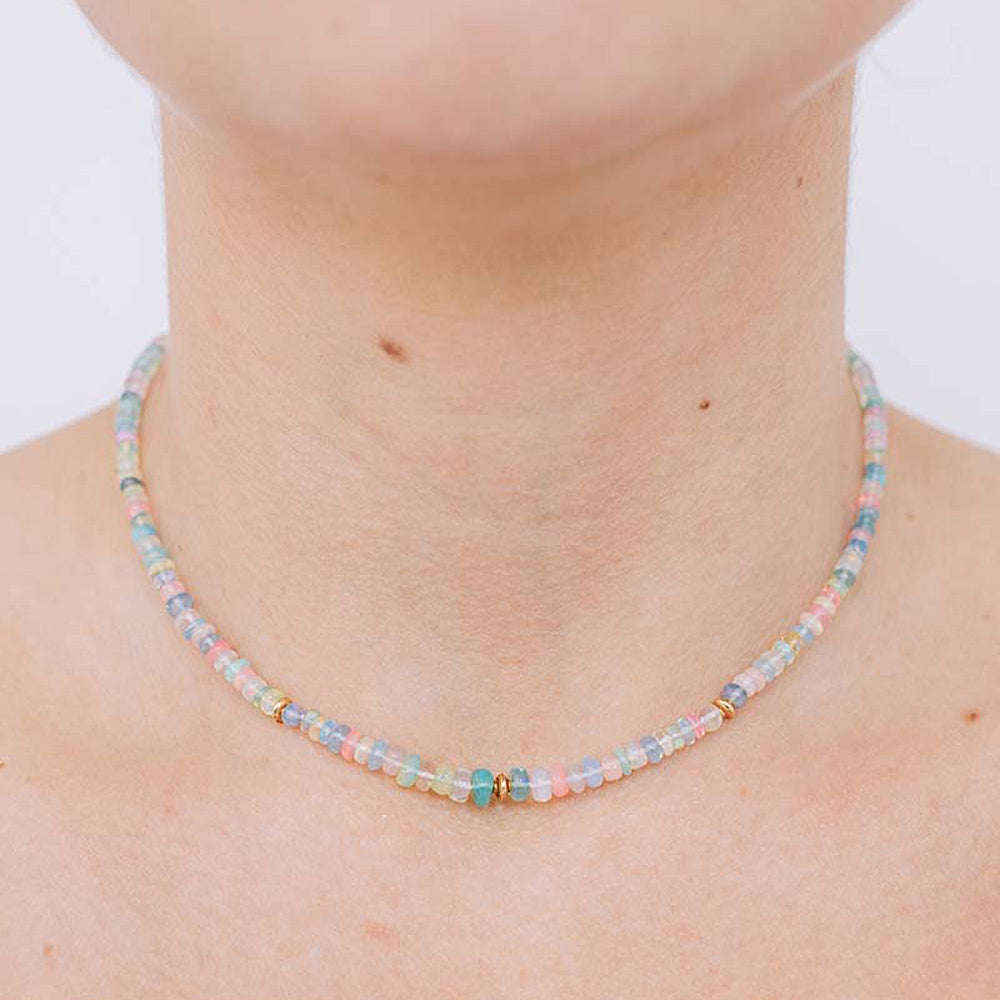 BOHEME SMOOTH DISCO OPAL RONDELLE NECKLACE