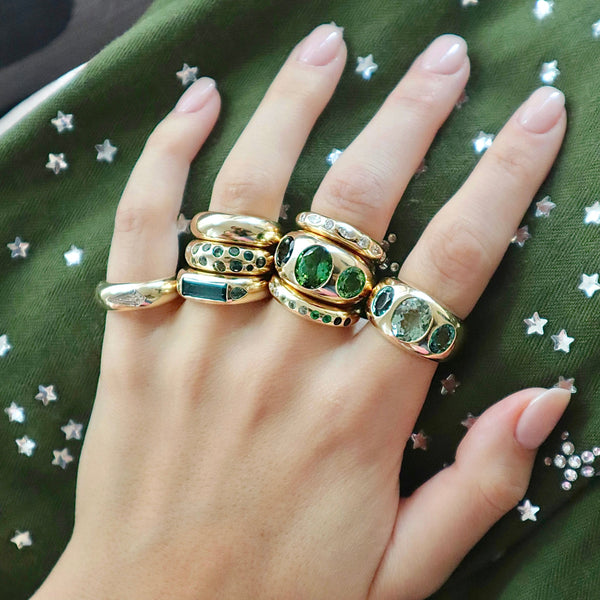 Green Ombré Skinny Nomad Ring - Claudia Mae Jewelry