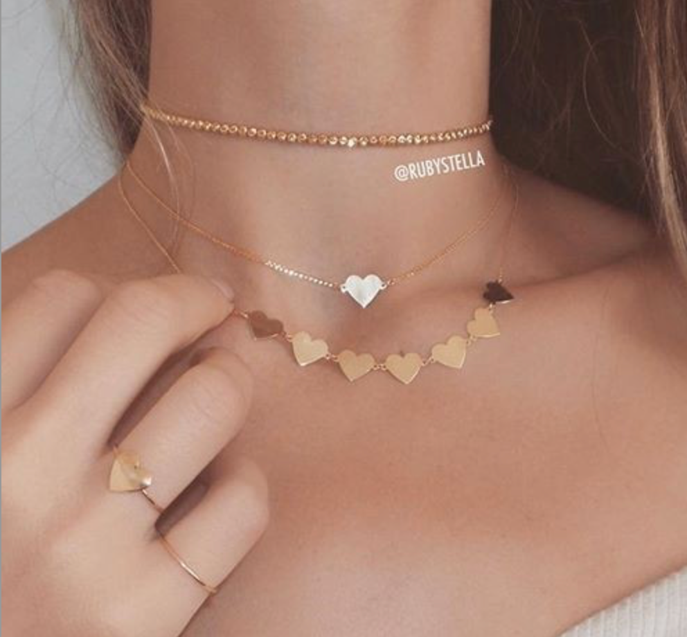 7 FLOATING HEART NECKLACE