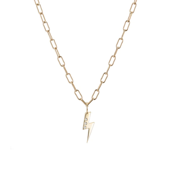 GOLD AND DIAMOND LIGHTNING BOLT CHARM