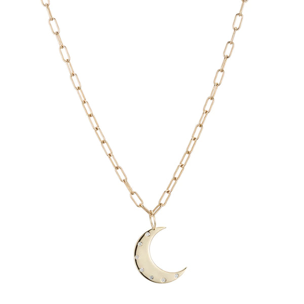 GOLD AND DIAMOND CRESCENT MOON