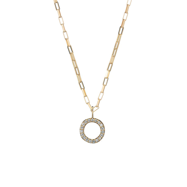 SMALL ROUND OPEN GOLD AND DIAMOND CHARM