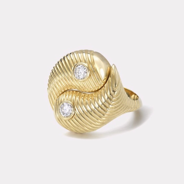 ALL GOLD YIN YANG RING