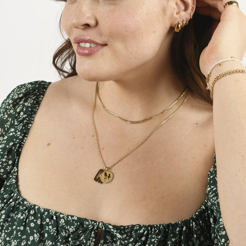 Helena Rose Slide-On Chunky Initial Necklace
