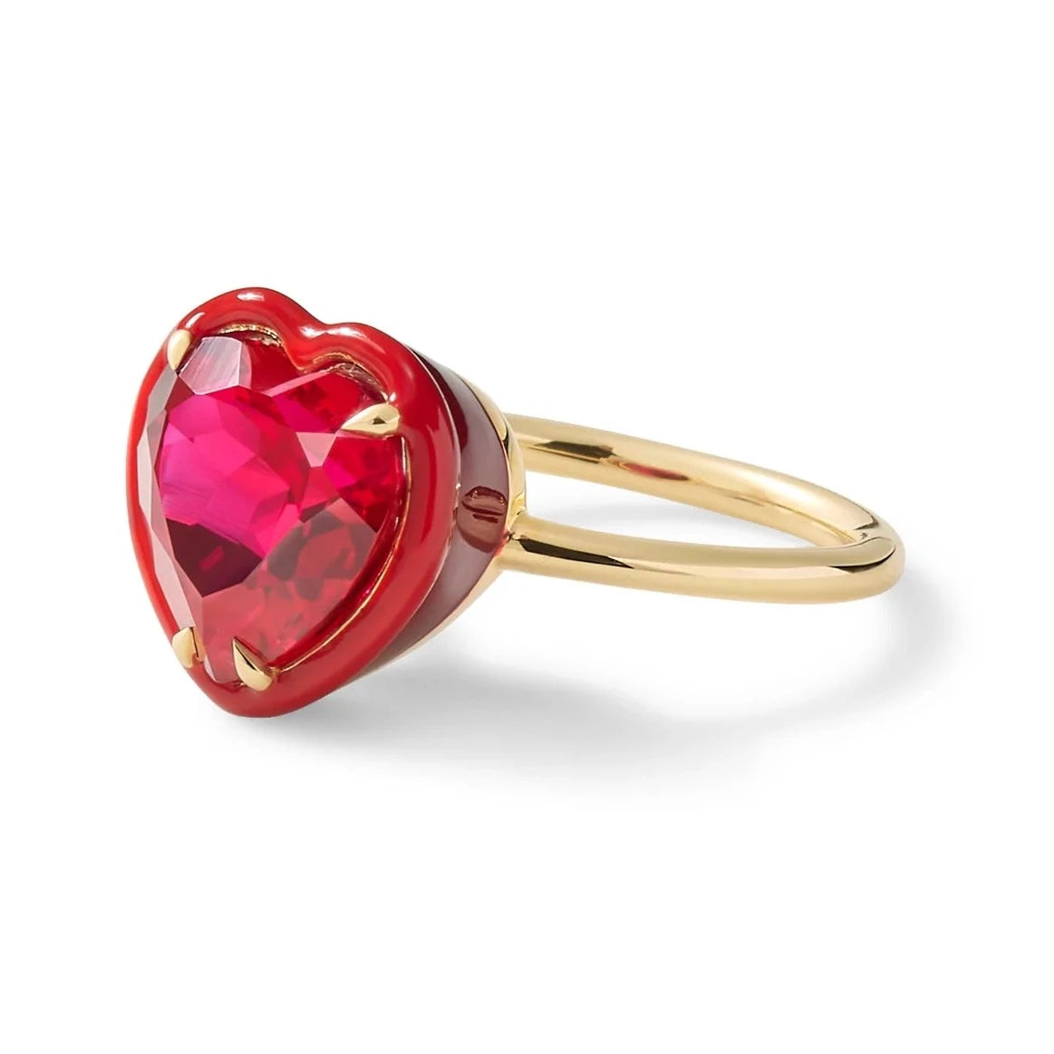 HEART COCKTAIL RING - RUBY