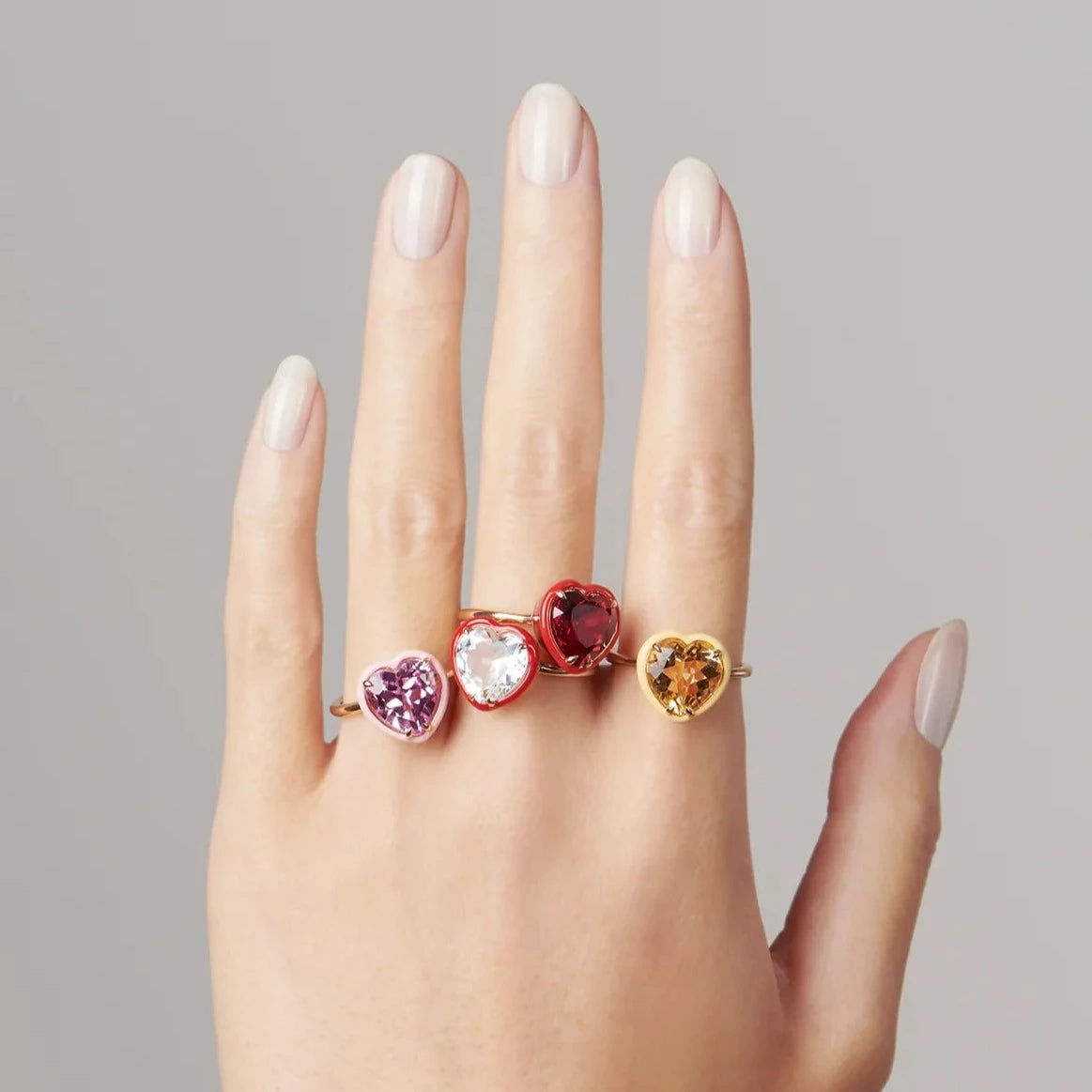 HEART COCKTAIL RING - RUBY