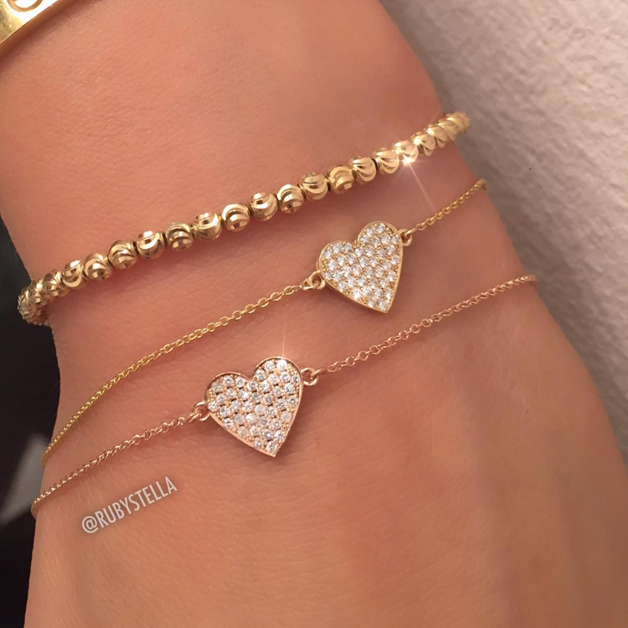 DIAMOND FLOATING HEART BRACELET