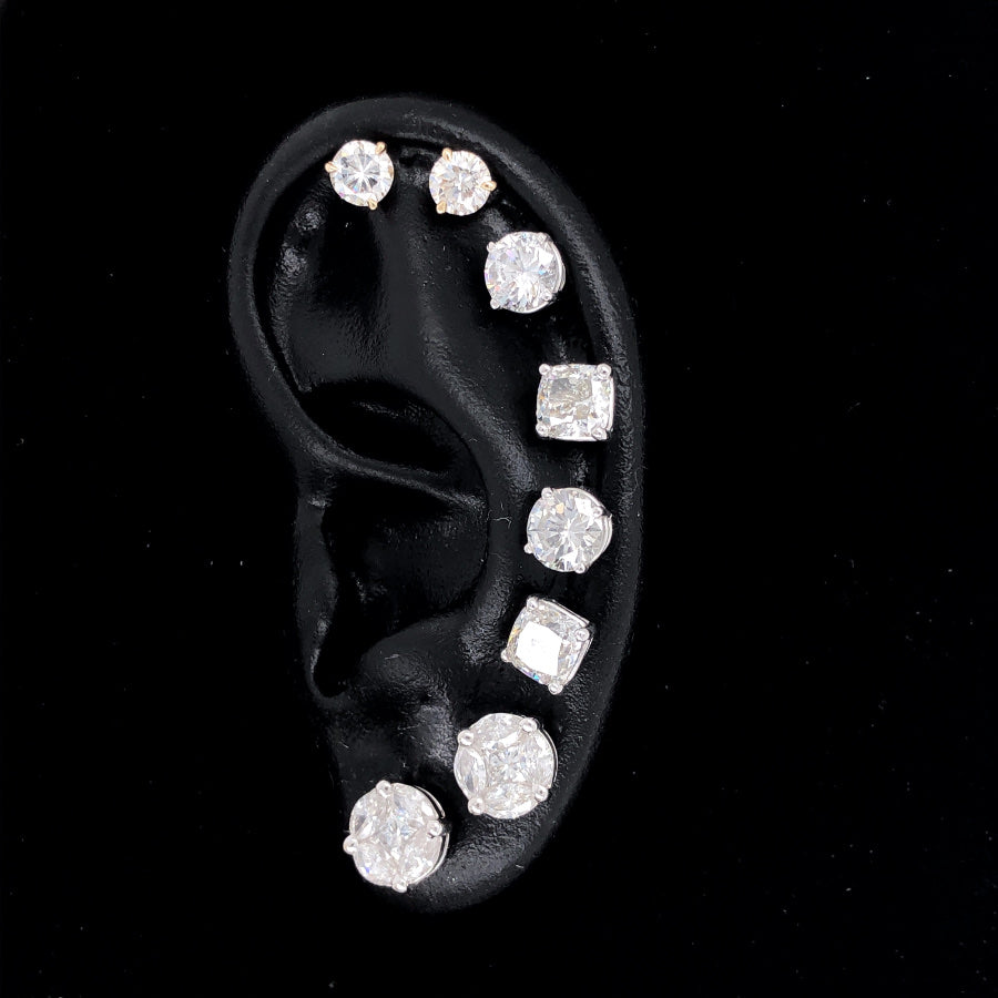 3 PRONG DIAMOND STUDS 0.98CT