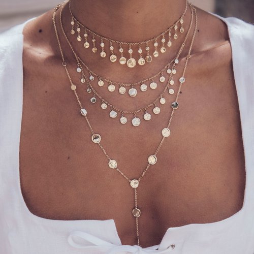 GRADUATED DIAMOND DISC DROP CHOKER