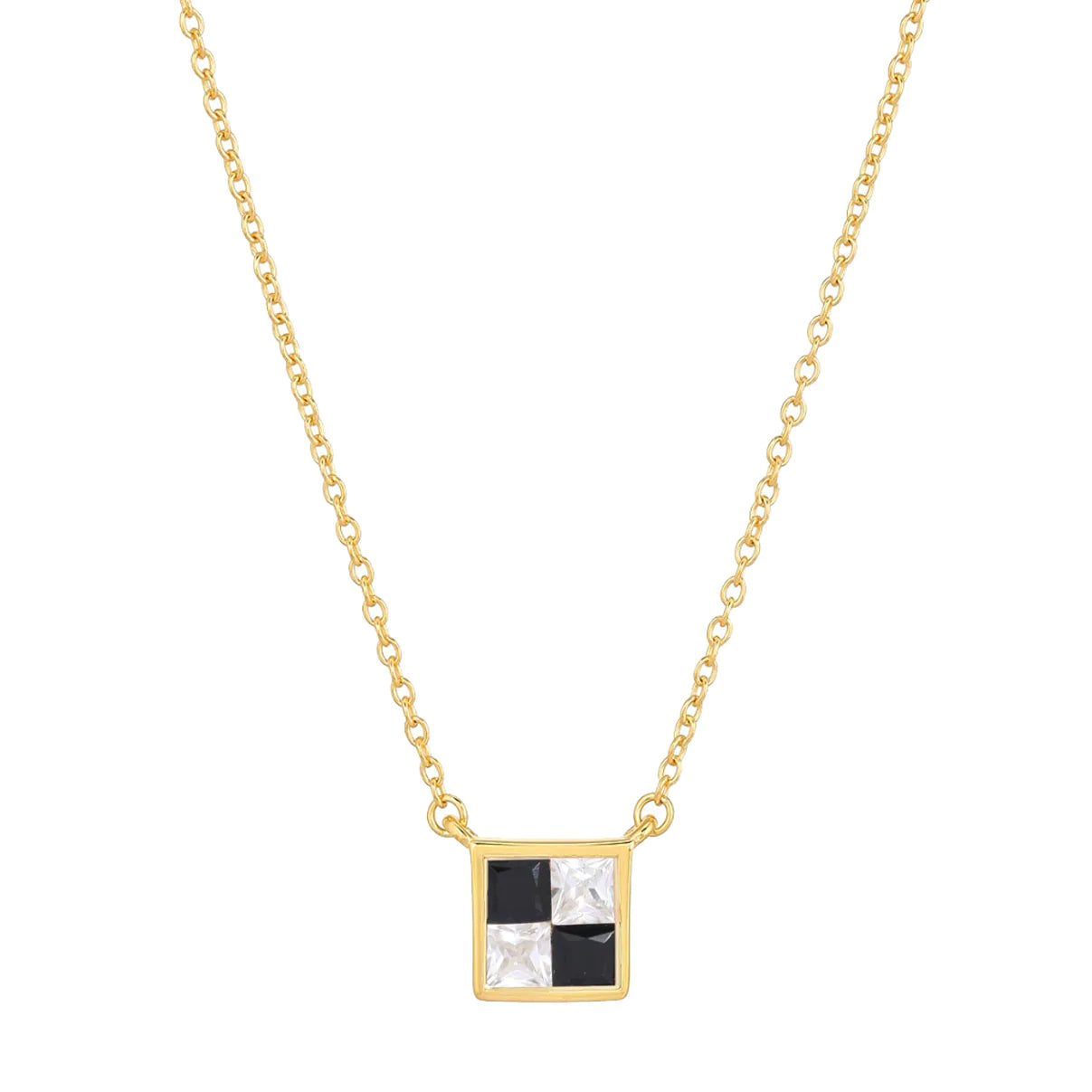 DIAMOND DOMINO CHECKER NECKLACE